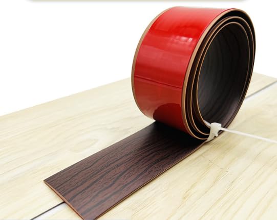 Floor Transition Strip Self Adhesive Laminate Floor Strip Threshold Seam Cover Strip Vinyl Door Floor Trim Elegant Wood Grain Design (Black Walnut Wood Grain, 2""/10 FT)